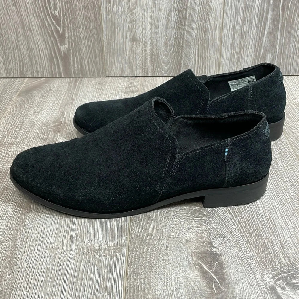 Toms Shaye Black Suede Low Ankle Bootie Loafers 11